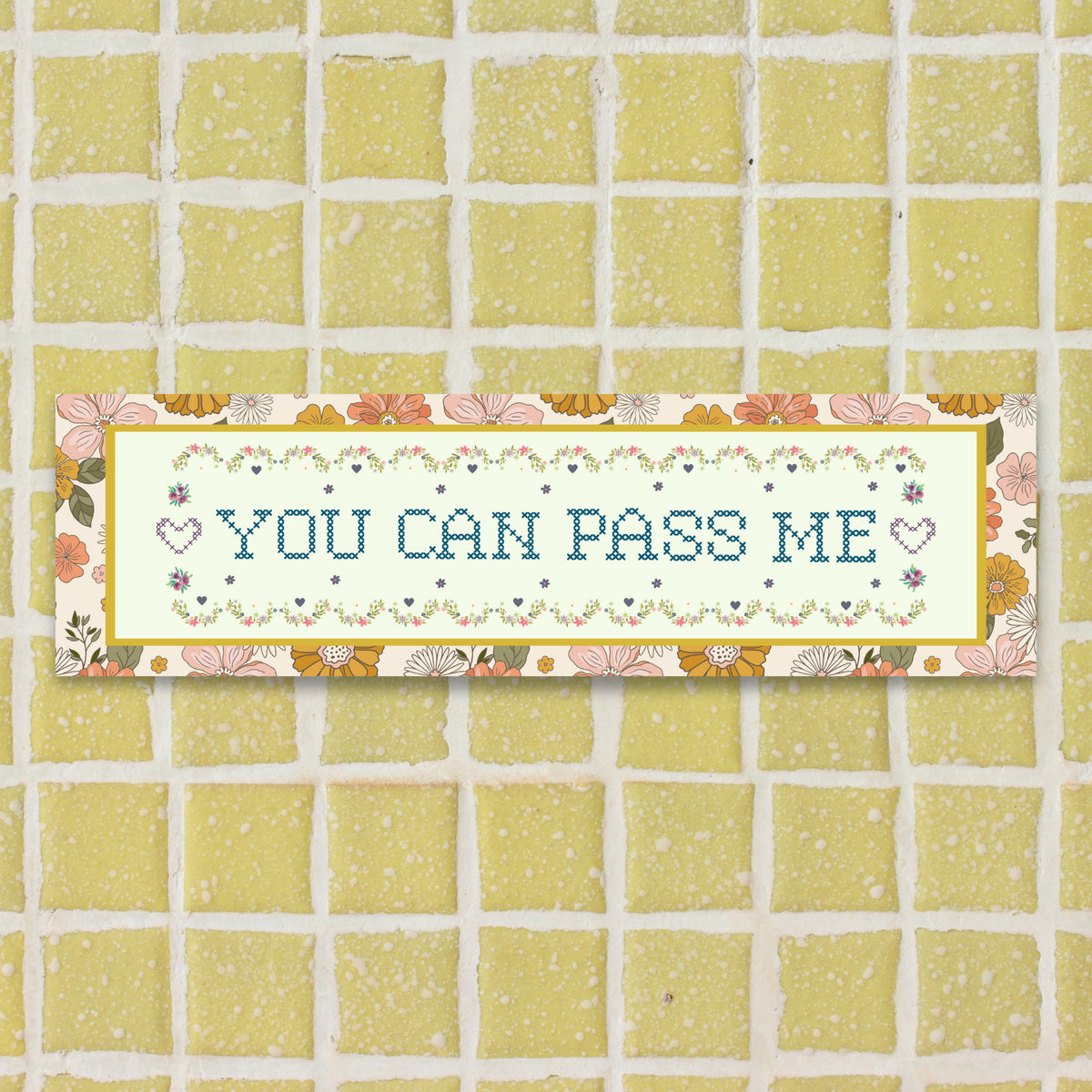 Cute Slow Driver Bumper Sticker You Can Pass Me Eclectic Grandma Vibes 16th Birthday Boho Retro Flowers Anxious Driver Vinyl Car Decal Graphic Tee – Soft Feel · High-Quality Print