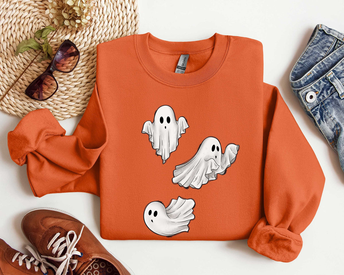 Cute Ghost Sweatshirt Funny Spooky Sweatshirt Womens Ghost Sweatshirt Spooky Season Halloween Party Shirt Fall Ghost Shirt Sweatshirt – Aesthetic Look · Top Pick For Any Outfit