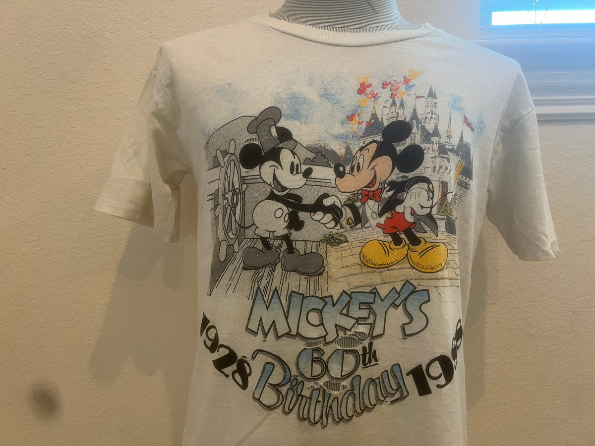 Vintage 8039s Mickey39s 60th Birthday White T Shirt Size M Graphic Tee – Cozy Vibes · High-Quality Print