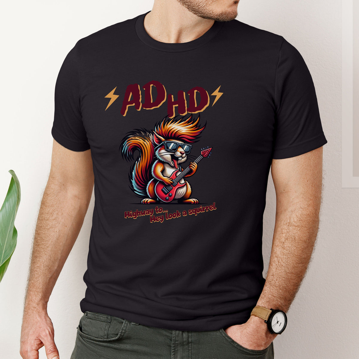 ADHD Shirts Mental Health T Shirt Funny Saying Graphic Tees ADHD Awareness Tshirt Gifts for Friend Highway To Hey Look a Squirrel Shirt Graphic Tee – Cozy Vibes · Great Gift For Fans