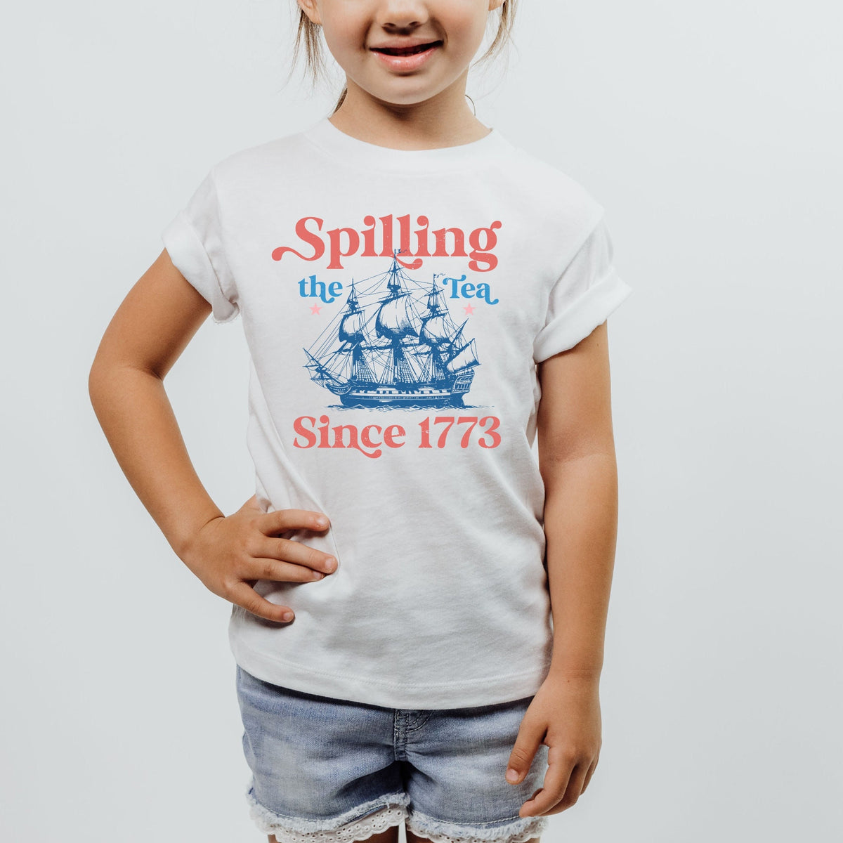Kids Spilling the Tea Since 1776 Shirt Youth Spilling the Tea Shirt Graphic Tee – Feel-Good Design · Must-Have Style