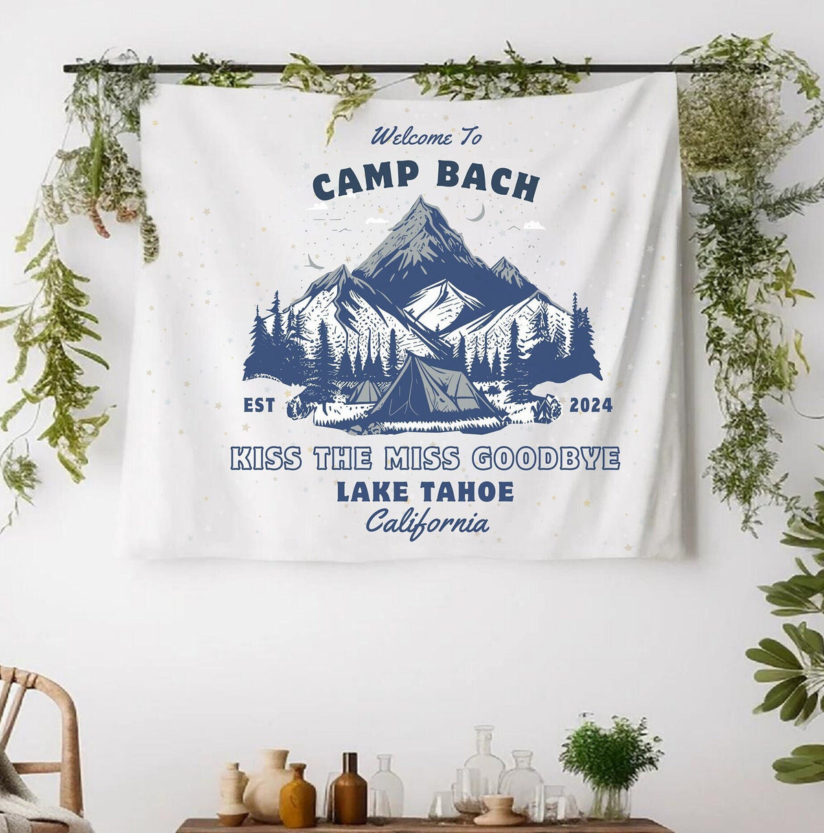 Bachelorette Camping Tapestry Camp Bach Flag Banner Custom Bach TapestryBachelorette Camp Flag Bachelorette Camping Decorations Graphic Tee – Easygoing Wear · Perfect For Daily Wear