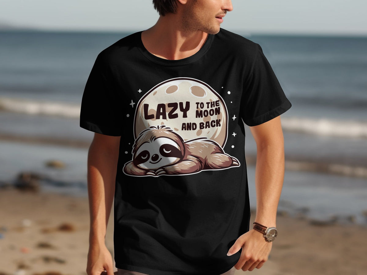 Lazy Animal Theme TShirt To The Moon And Back Shirt Cute Sloth Graphic Tee Funny Sloth Lover Gift Lazy Day Casual Wear Graphic Tee – Warm & Stylish · High-Quality Print
