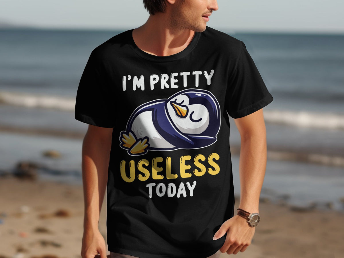 Funny Lazy Animal TShirt I39m Pretty Useless Today Shirt Cute Penguin Graphic Tee Casual Outfit Humorous Gift Idea Comfy Apparel Graphic Tee – Fan Favorite · Perfect For Daily Wear