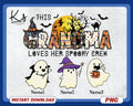 This Nana Grandma Loves Her Spooky Crew Png Personalized Nanas Ghosts Png Custom Halloween Png Spooky Nana With Custom Kid Names Png Graphic Tee – Aesthetic Look · Top Pick For Any Outfit