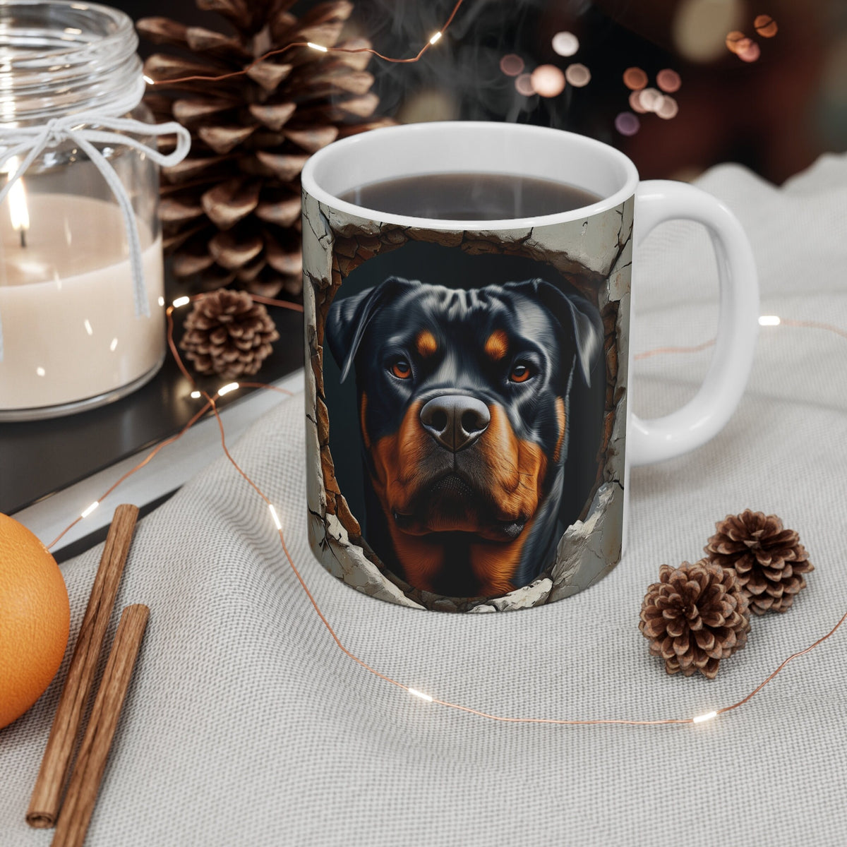 Coffee Mug Rottweiler Dog Funny Pet Dog Lover Gift Animal Print Mug Cute Rottweiler Design Mug Coffee Mug for Dog Owners Pet Lovers Gift Graphic Tee – Cozy Vibes · Perfect For Daily Wear