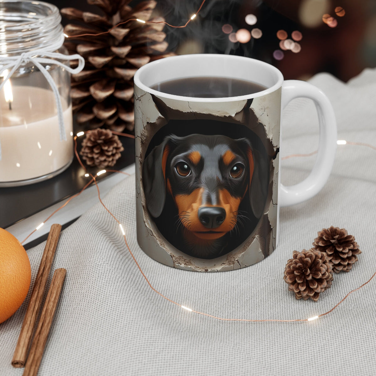 Coffee Mug Cute Dachshund Unique Dog Lover Gift Adorable Pet Illustration Tea Mug Animal Artwork Mug Fun Puppy Design Graphic Tee – Fan Favorite · Perfect For Daily Wear