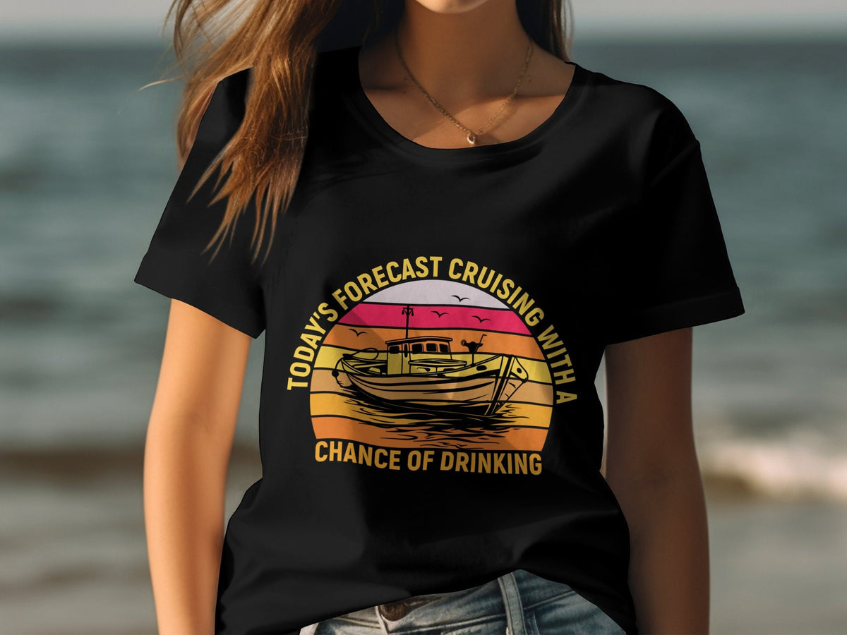 Today39s Forecast Cruising With a Chance of Drinking Women39s Ladyfit Cruise TShirt Perfect for Cruise Holiday Fun Vacation Apparel Graphic Tee – Easygoing Wear · Must-Have Style