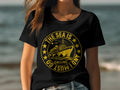 The Sea Is Calling And I Must Go Cruise Women39s Ladyfit TShirt Perfect For A Cruise Holiday Fun Gift For Sea Lovers Nautical Design Graphic Tee – Cozy Vibes · Perfect For Daily Wear