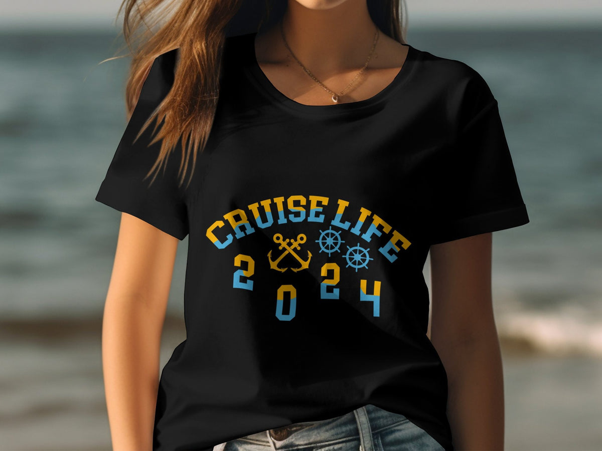 Cruise Life 2024 TShirt Womens Ladyfit Cruise Holiday Shirt Perfect Cruise Vacation Tee Stylish Cruise Outfit Nautical Adventure Graphic Tee – Easygoing Wear · Perfect For Daily Wear