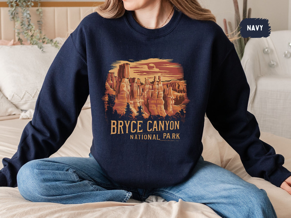 Vintage Bryce Canyon National Park Sweatshirt Utah Shirt National Parks Sweater Bryce Canyon Sweat Hiking Shirt Retro Camping trip tshirt Sweatshirt – Cozy Vibes · Perfect For Daily Wear