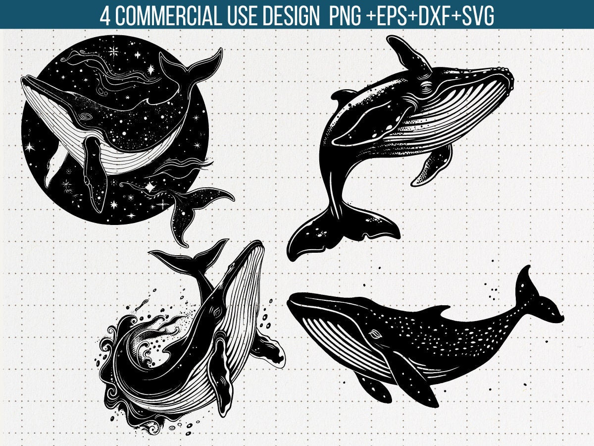 Whale Svg Magic whale svg Mystical whale svg Boho whale svg whale clipart Clip Art Cricut SVG Bundle Graphic Tee – Easygoing Wear · Must-Have Style