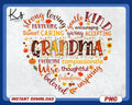 Grandma Heart Shaped Word Png Blessed Grandma Png Autumn Nana Pumpkins Png Fall Grandma Png Grandmother Png Mothers Day Png Mom Png Graphic Tee – Bold Style · Perfect For Daily Wear