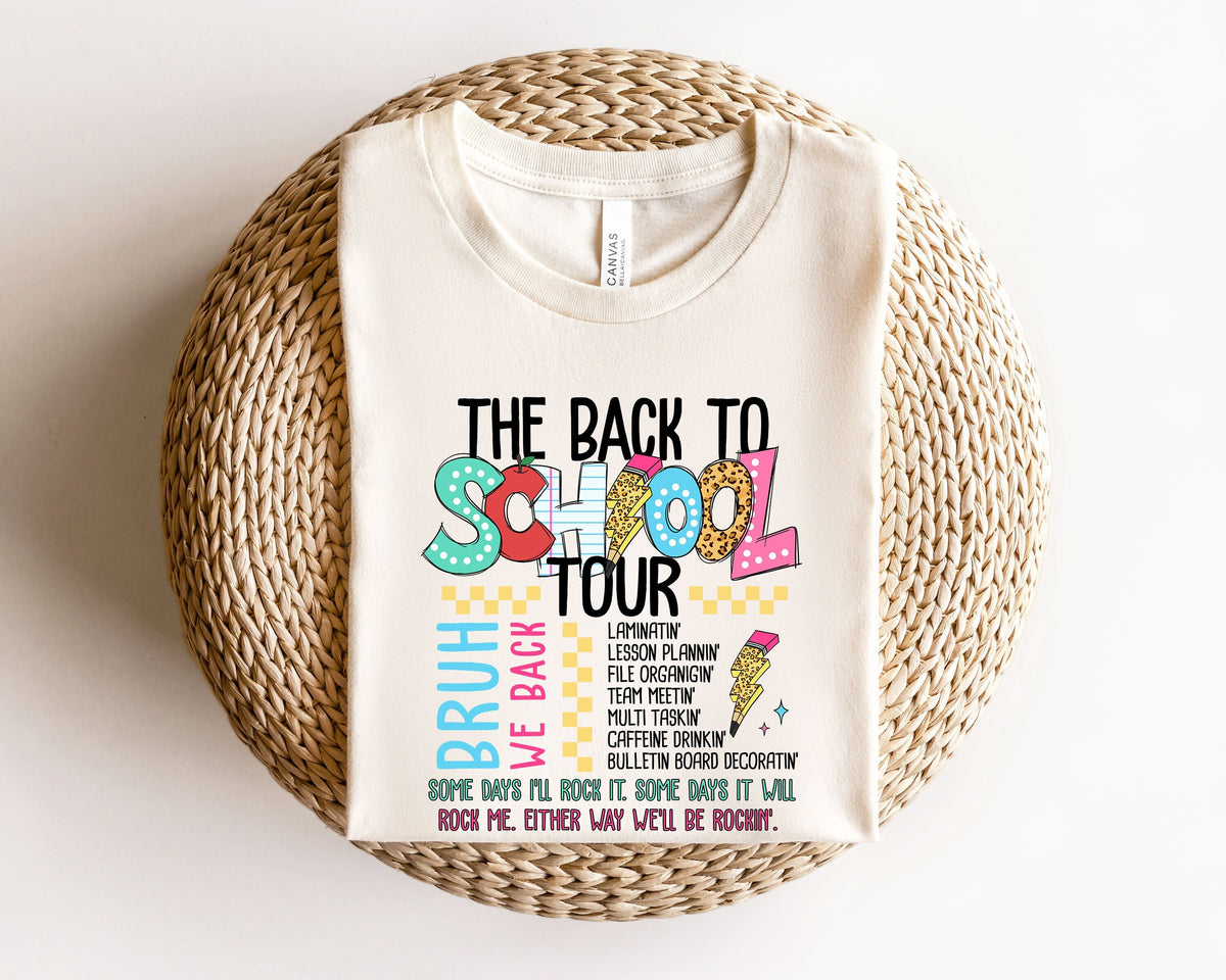 Back to School Teacher Tour Shirt Teacher Tour Tee Concert Tour Teacher Back to School Shirt Elementary Middle School Teacher Tee Graphic Tee – Everyday Comfort · Must-Have Style