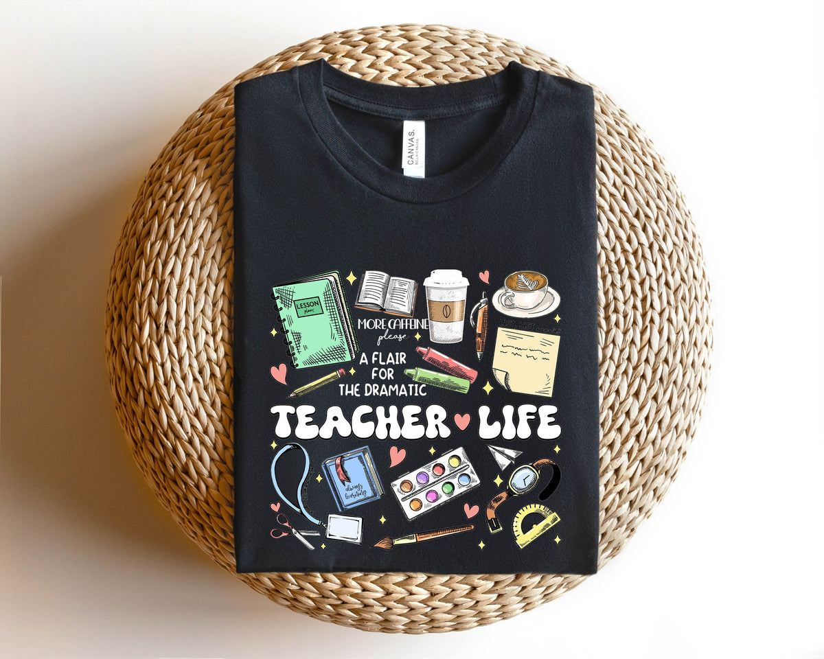 Teacher Life Shirt Cute School Supplies Shirt Teacher Appreciation Gift Team Teacher Shirt Teacher Sweatshirt Teacher Gift Sweatshirt – Aesthetic Look · Top Pick For Any Outfit