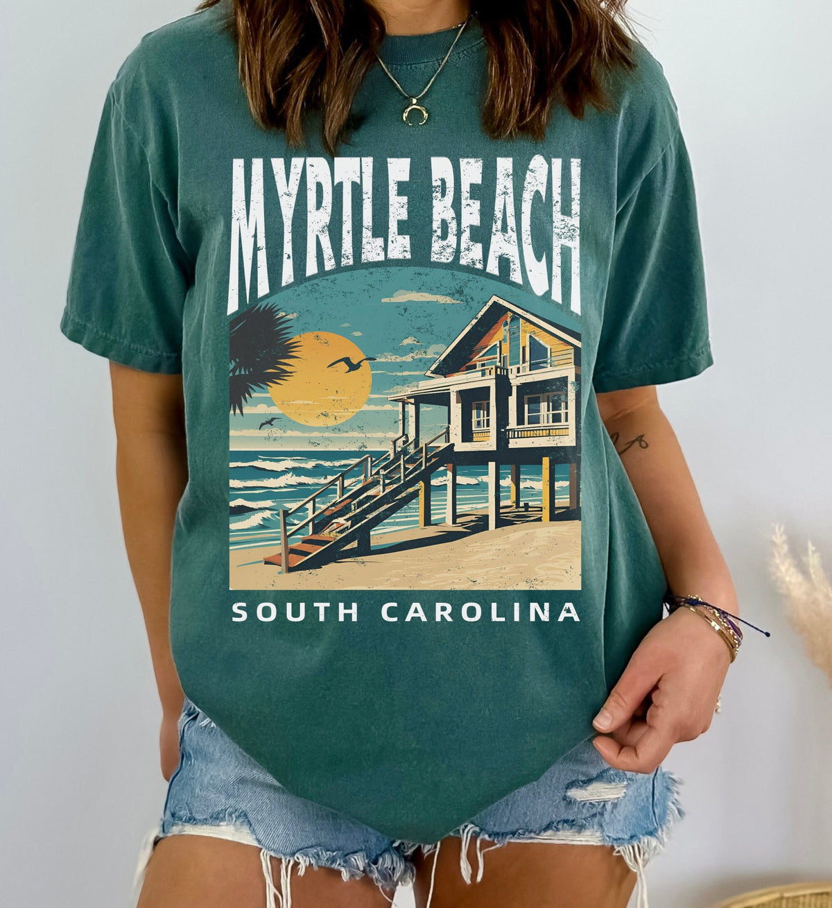 Retro Myrtle Beach South Carolina Tshirt Gift Tee Garment Dyed Apparel Graphic Tee – Warm & Stylish · Top Pick For Any Outfit