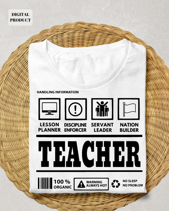 Teacher profession svg for cricut Teacher definition svg profession quote handling information svg teacher quote PNG Cricut Graphic Tee – Fan Favorite · High-Quality Print