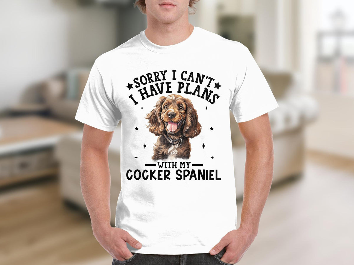 Dog T Shirt Sorry I Can39t I Have Plans With My Cocker Spaniel Dog Lovers TShirt Dog Gifts Birthday Gifts For Animal Lovers Cute Dog Shirt Graphic Tee – Soft Feel · Great Gift For Fans