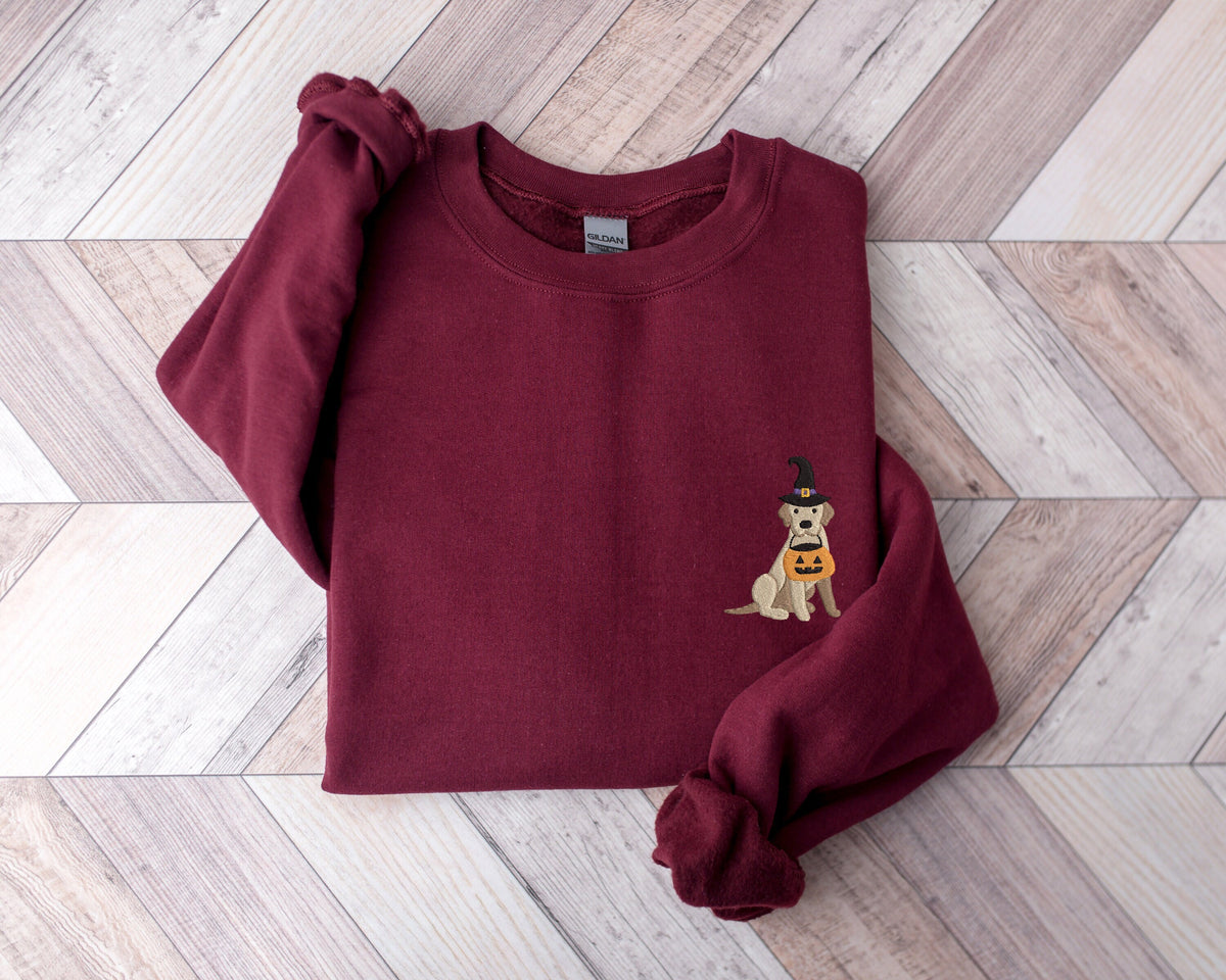 Embroidered Halloween Dog Sweatshirt Embroidered Halloween Shirt Halloween Dog Sweatshirt Cute Halloween Shirt Halloween Sweatshirt Sweatshirt – Everyday Comfort · High-Quality Print