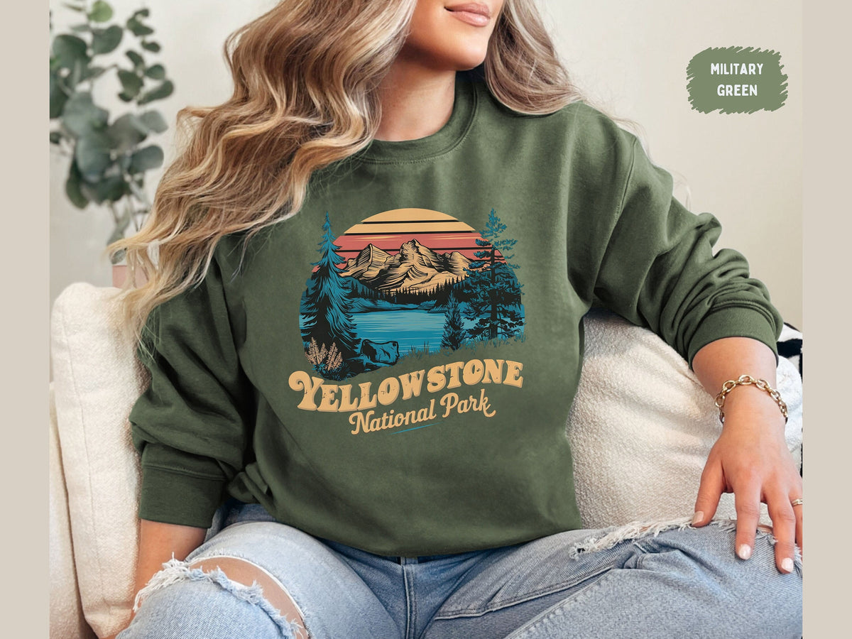 Vintage Yellowstone National Park Sweatshirt Montana Sweater Wyoming Sweatshirt Yellowstone tee Montana Vacation gift Yellowstone Souvenir Sweatshirt – Cozy Vibes · Great Gift For Fans