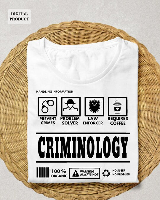 Criminology svg criminology definition svg college criminology quote nutrition facts profession quote college svg PNG SVG Cricut Graphic Tee – Aesthetic Look · Perfect For Daily Wear