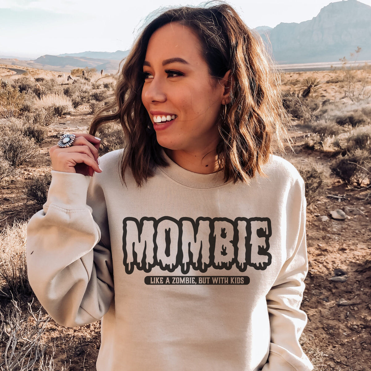 Mombie Like A Zombie But With Kids Sweatshirt Halloween Sweatshirt Halloween Gift Womens Halloween Sweatshirt Spooky Season Shirt Sweatshirt – Easygoing Wear · Perfect For Daily Wear