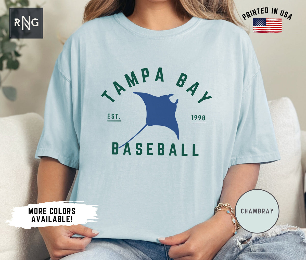 Tampa Bay Baseball Shirt Ray Baseball Gameday Shirt Tampa Bay Sports Fan Apparel Retro Ray Baseball Gift Florida Sports Fan Shirt Graphic Tee – Bold Style · Perfect For Daily Wear