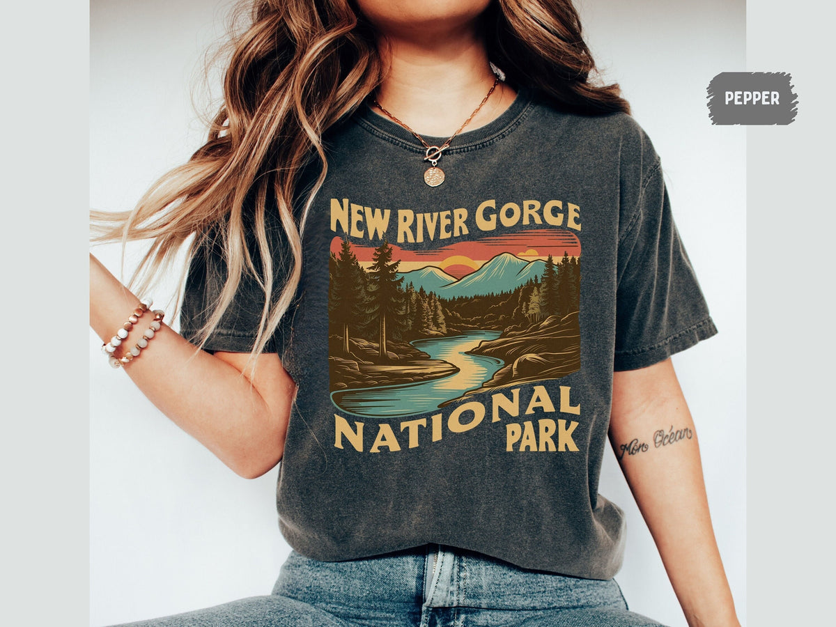 New River Gorge National Park Comfort Colors Shirt West Virginia Shirt National Park Tee Mountain Shirts Travel Tee Explore America Tee Graphic Tee – Feel-Good Design · Trending Graphic Apparel