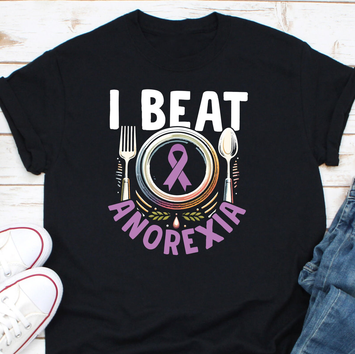 I Beat Anorexia Eating Disorder Shirt Anorexia Awareness Shirt Anorexia Fighter Shirt Anorexic Awareness Shirt Anorexia Nervosa Shirt Graphic Tee – Fan Favorite · Must-Have Style