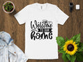 Welcome to Our Home Camping Trailer Graphic T Shirt Casual Family Tee Unisex RV Travel Shirt Outdoor Adventure Apparel Gift for Campers Graphic Tee – Everyday Comfort · High-Quality Print