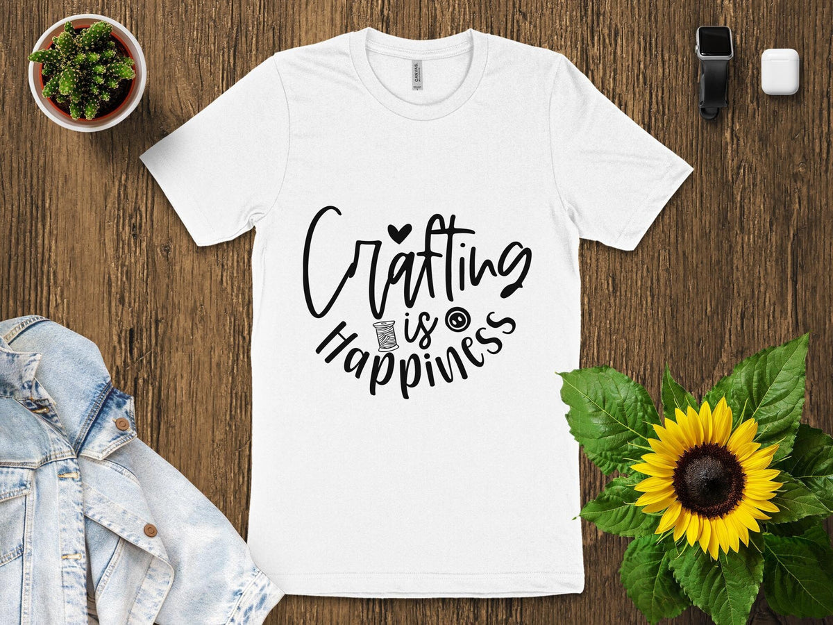 Crafting is Happiness T Shirt Perfect Gift for Crafters Cute Tee for Craft Lovers Inspirational Crafting Shirt Handmade Lover T Shirt Graphic Tee – Warm & Stylish · Top Pick For Any Outfit
