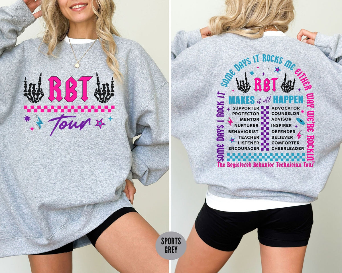 Registered Behavior Technician ShirtRBT Tour Dates SweatshirtAba Therapist GiftCute Behavior Analyst Crewneck Rocking Skeleton Sweater Sweatshirt – Premium Graphic · Top Pick For Any Outfit