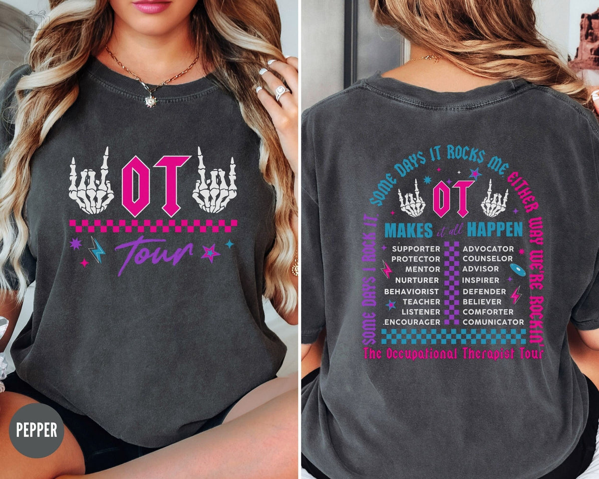 Occupational Therapy Shirt Comfort Colors Tour Dates Tee Ot GiftsRetro Ot ShirtTherapist Shirt Sped Teacher GiftRocking Skeleton Tshirt Graphic Tee – Fan Favorite · Trending Graphic Apparel
