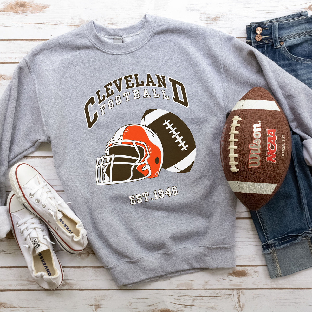 Cleveland Football Sweatshirt Trendy Unisex Cleveland Football Crewneck Cleveland Fan Sports Apparel Gift Cute Game Day Sweater Football Tee Sweatshirt – Premium Graphic · Perfect For Daily Wear