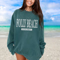 Folly Beach Crewneck Sweatshirt Gift South Carolina Garment Dyed Pullover Souvenir Sweatshirt – Everyday Comfort · Great Gift For Fans