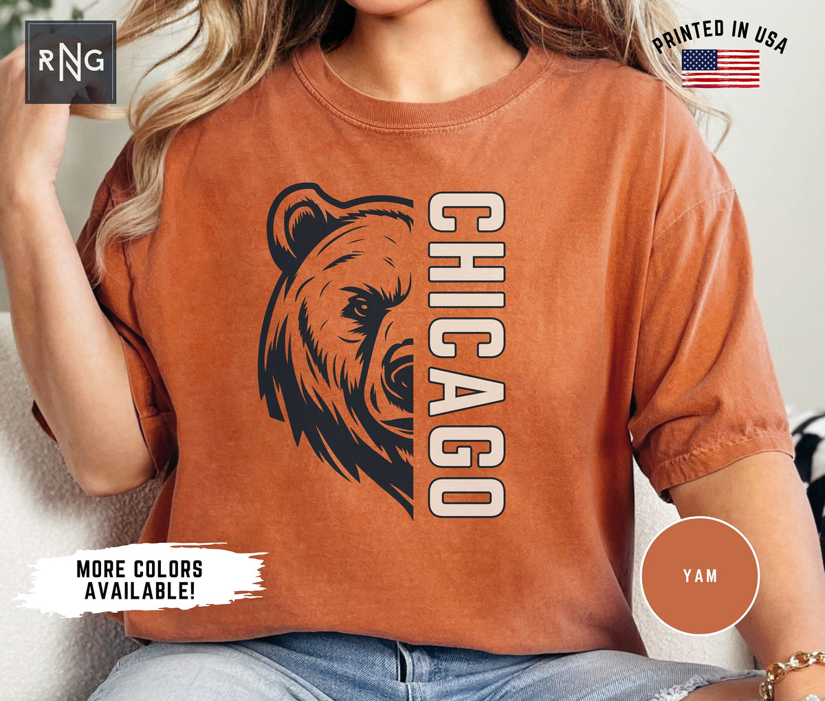 Chicago Football Shirt Bear Football Gameday Shirt Chicago Football Apparel Gameday Apparel Retro Chicago Football Gift Bear Fan Gift Graphic Tee – Soft Feel · Top Pick For Any Outfit