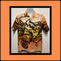 HS136 Vintage 1960s70s bark cloth cotton tiki style Hawaiian shirt by Malihini Graphic Tee – Aesthetic Look · High-Quality Print