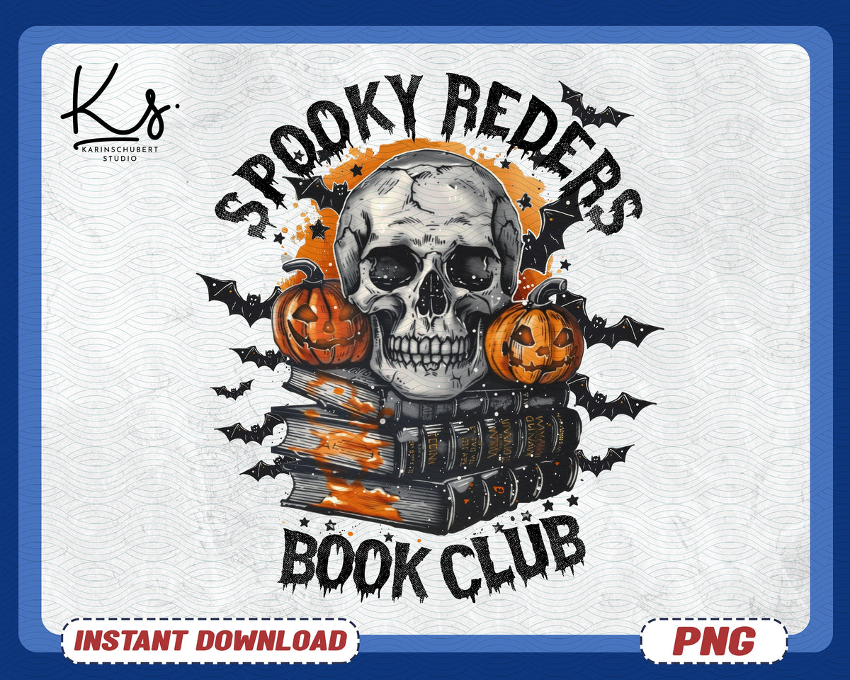 Spooky Readers Book Club Png Halloween Png Spooky Season Png Retro Halloween Png Witchy Reader Png Book Png Bookish Design Fall Png Graphic Tee – Easygoing Wear · Trending Graphic Apparel