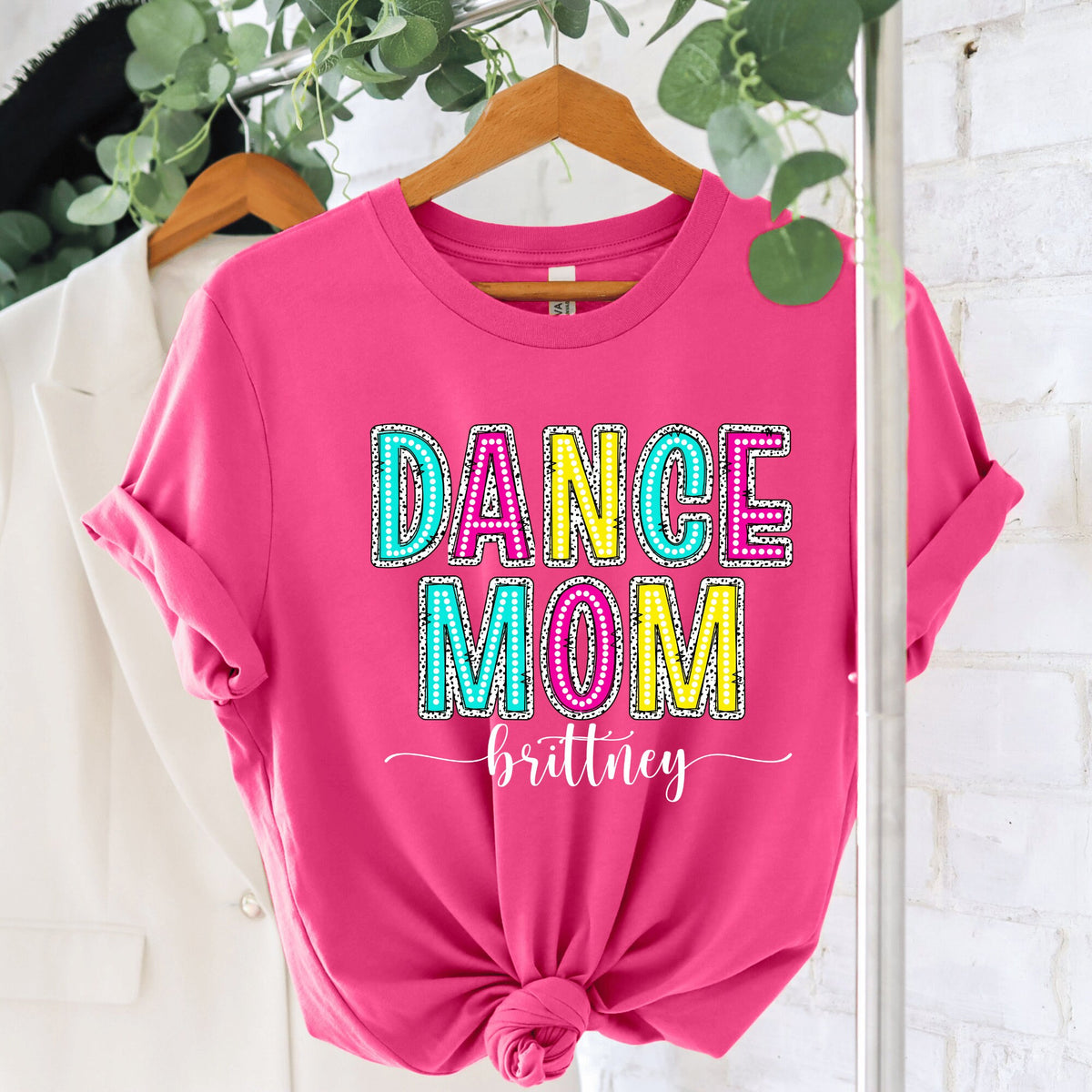 Dance Mom T Shirt Personalized with Your Dancer39s Name Custom Dalmatian Design for Dancing V Neck Shirt Proud Dance Mama Tshirt For Moms Graphic Tee – Aesthetic Look · Must-Have Style