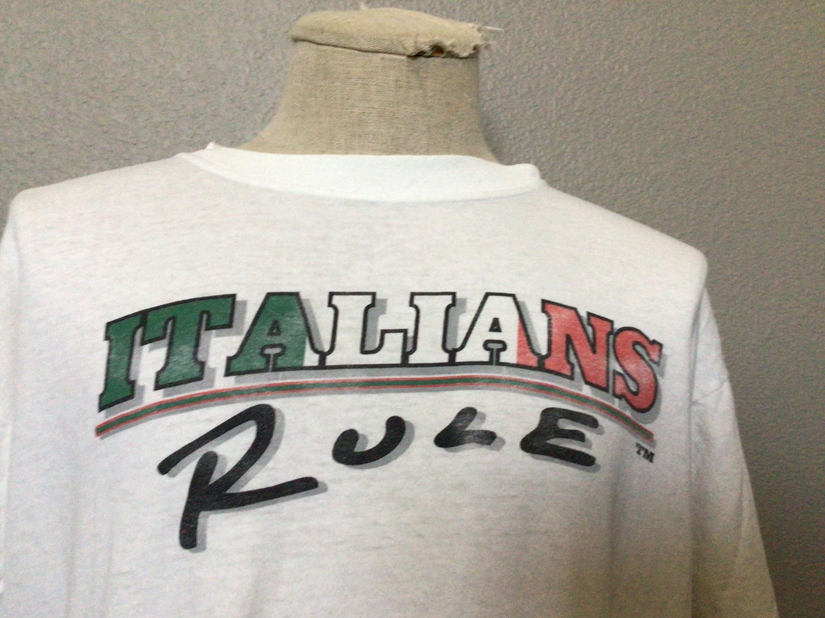 Vintage 90s ITALY Italians Rule TShirt Size XL Graphic Tee – Bold Style · Must-Have Style