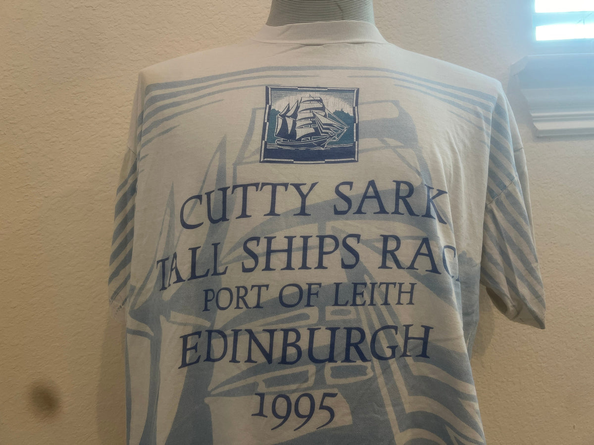 Vintage 9039s Cutty Sark 1995 Tall Ships Race Edinburgh Scotland White T Shirt Size L Graphic Tee – Bold Style · Trending Graphic Apparel