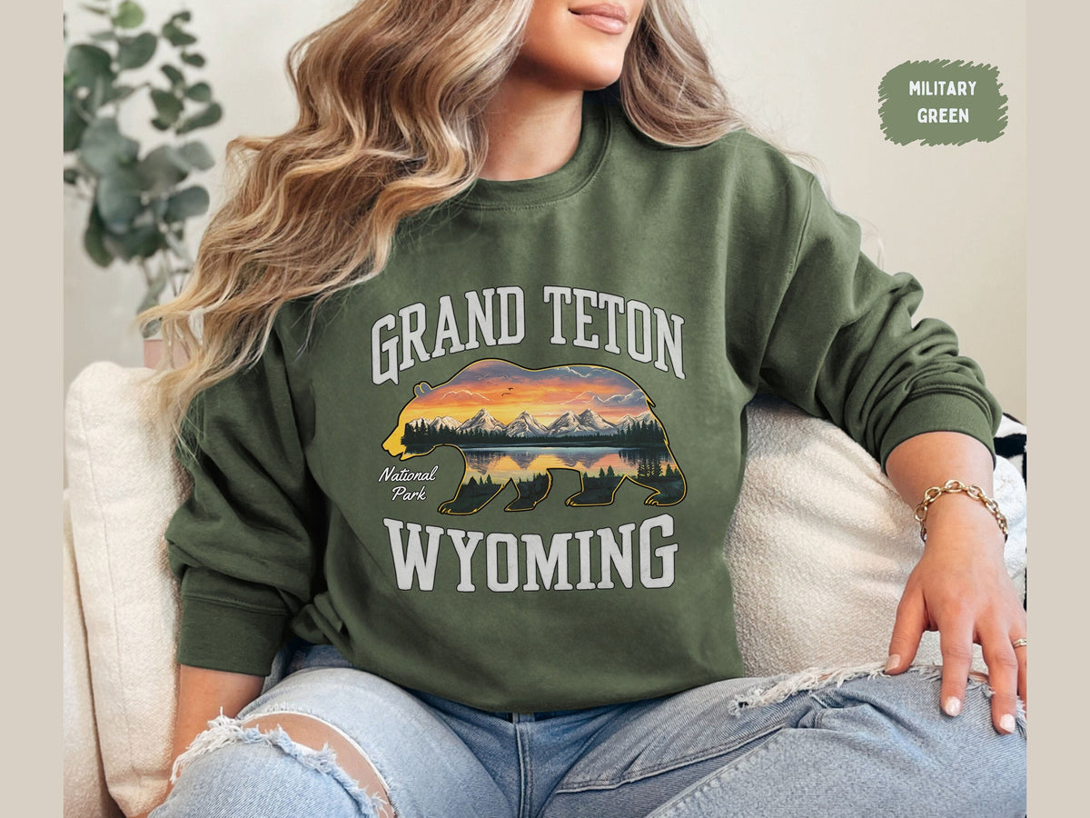 Grand Teton National Park Sweatshirt Wyoming State Park Sweater Grand Teton Camping Sweatshirt Grand Teton gifts Hiking Shirt Granola Girl Sweatshirt – Warm & Stylish · Trending Graphic Apparel