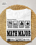 Math major svg math svg math major definition college courses nutrition facts profession quote shirt svg png PNG SVG Cricut Graphic Tee – Aesthetic Look · High-Quality Print