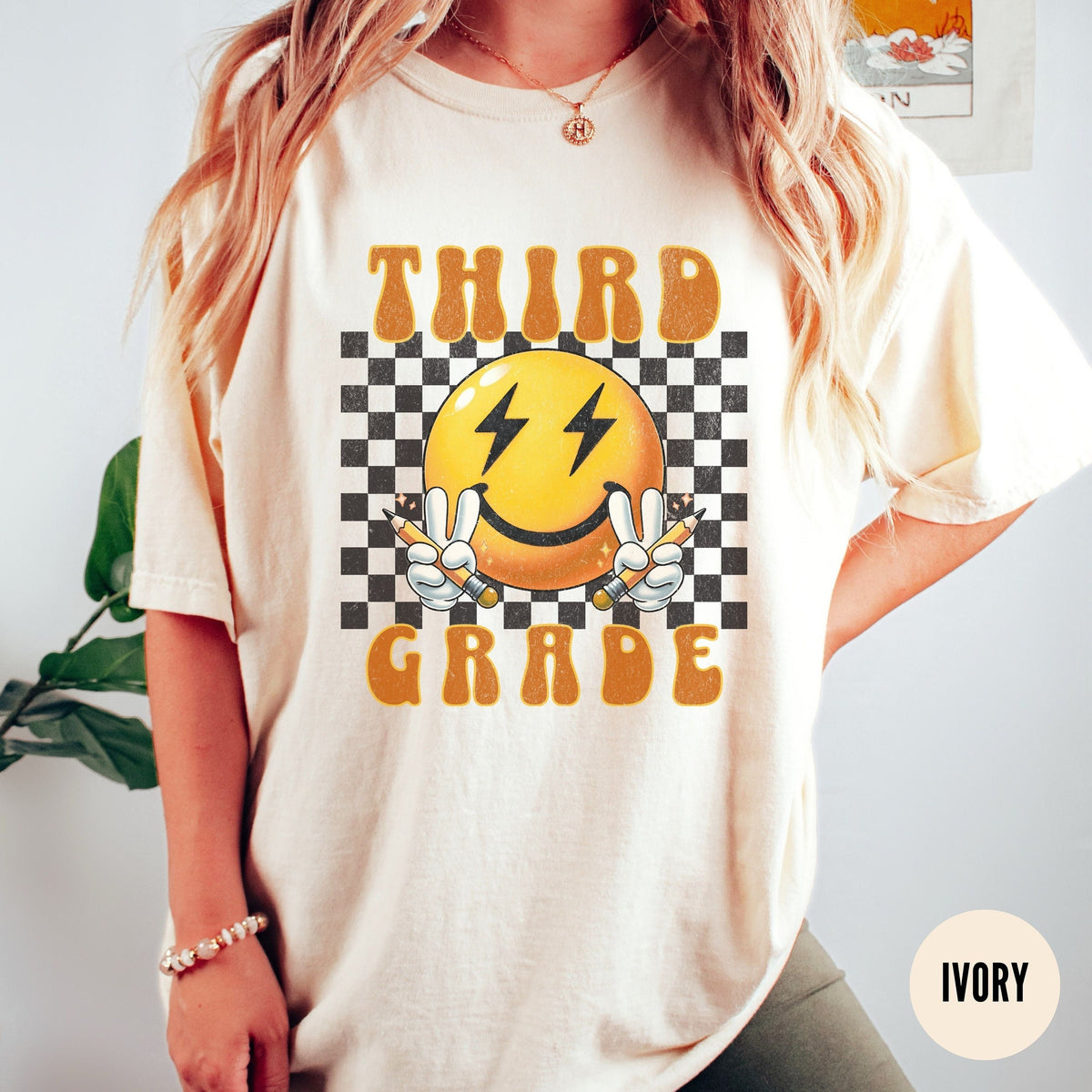 Third Grade Comfort Colors Retro Teacher Shirt 3rd Grade Checkered Teach Tshirt Back to School 2024 Elementary Tee Grade Level Teaching Graphic Tee – Premium Graphic · Trending Graphic Apparel