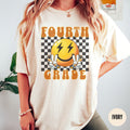 Fourth Grade Teacher Shirt Retro Teacher Checkered Teach 4th Grade Tee 4th Grade TShirt Elementary Back to School 2024 Graphic Tee – Bold Style · High-Quality Print