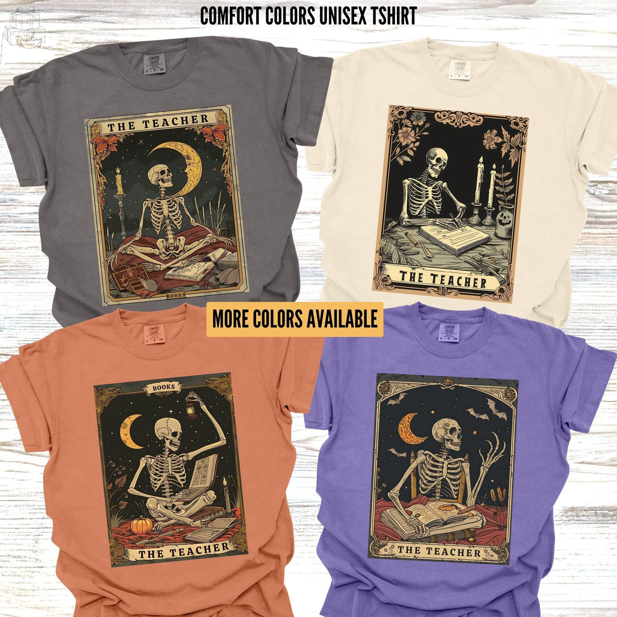 Skeleton Teacher Tarot Card Shirt Cute Fall Teacher Dark Academia Tshirt Elementary Teaching Gift Skull Halloween Tee Cool Teacher Shirt Graphic Tee – Premium Graphic · Top Pick For Any Outfit