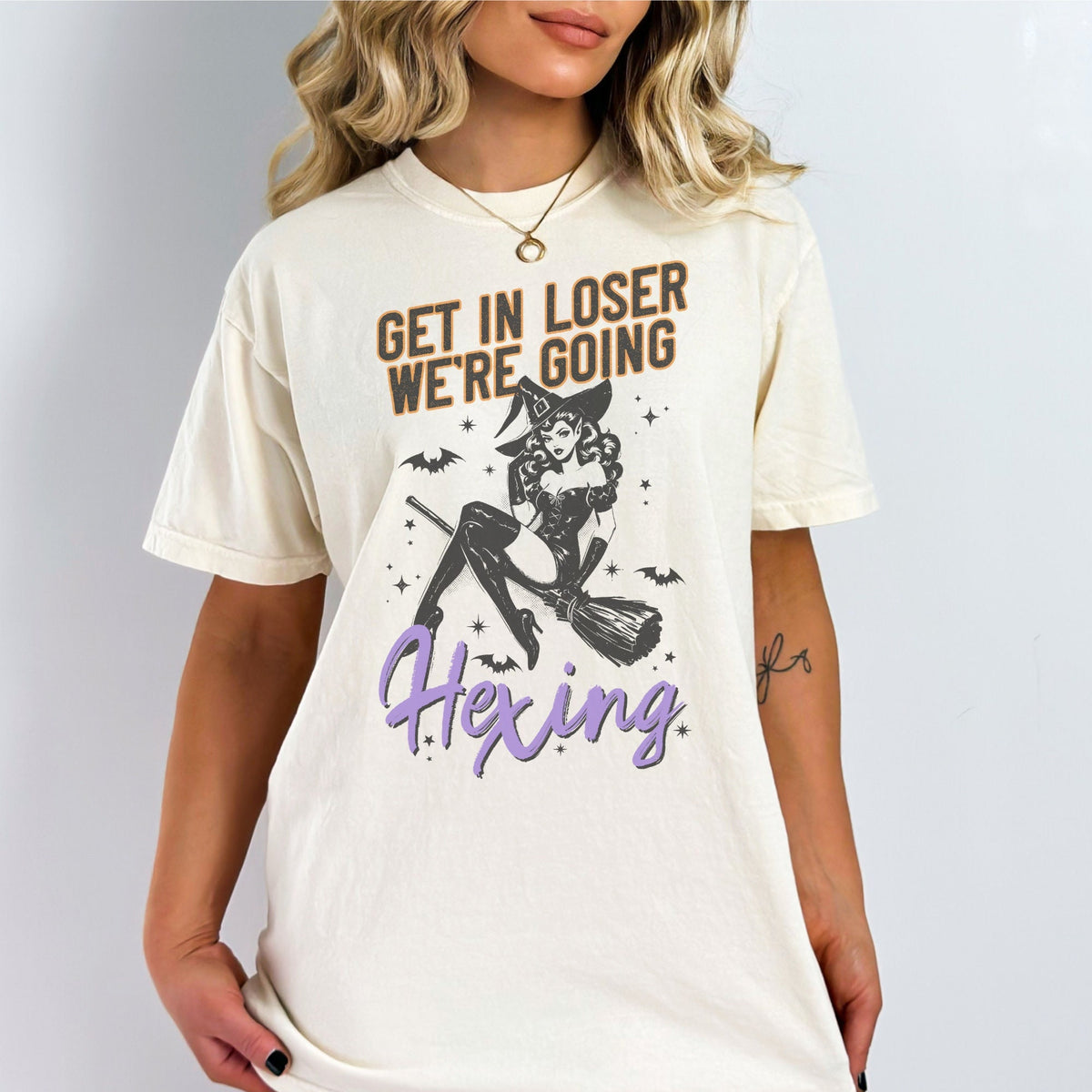 Funny Halloween Shirt Witch Shirt Get In Loser Were Going Hexing Witchy Shirt Spooky Season Retro Halloween Tee Tee Graphic Tee – Cozy Vibes · Must-Have Style