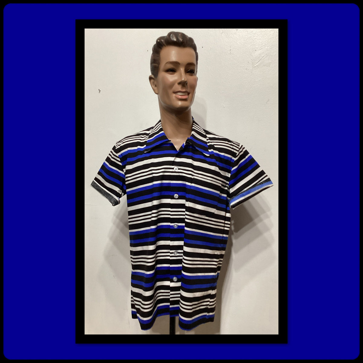 HR014 195039s vintage reproduction Hollywood Rogue stripe quotRock N Rollquot shirt Graphic Tee – Premium Graphic · Great Gift For Fans