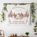 WILD IN THE woods bachelorette banner Camp Bach Flag Banner Custom Bach Tapestry Bachelorette Cabin Flag Bachelorette Camping Decor Graphic Tee – Bold Style · High-Quality Print