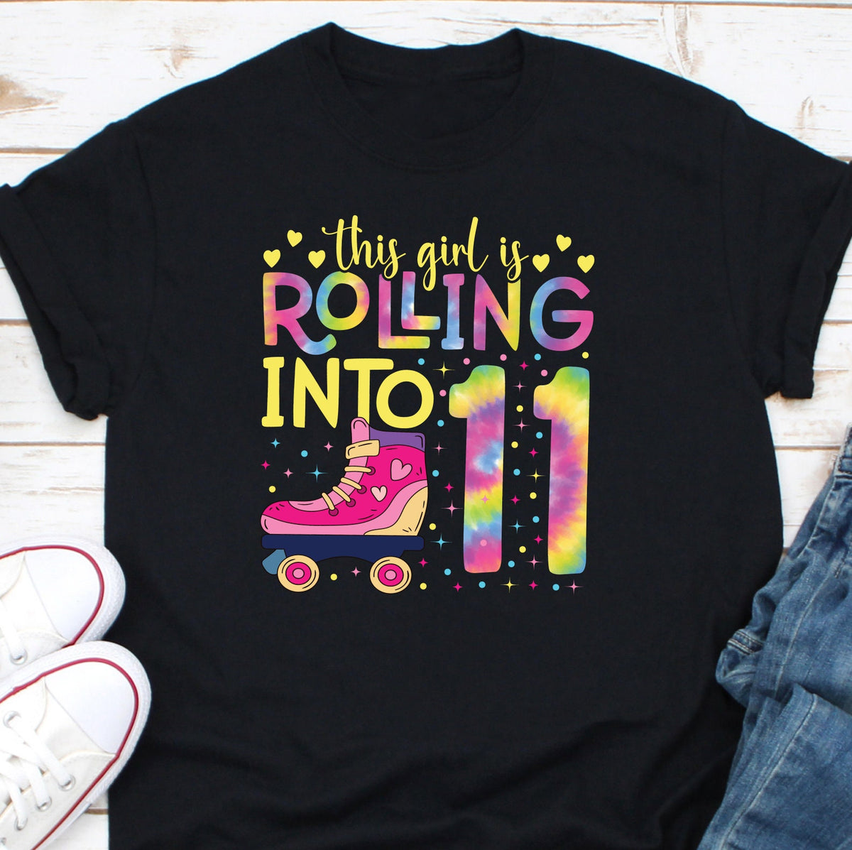 This Girl Is Rolling Into 11 Shirt 13 Birthday Girl Shirt Birthday Roller Skates Shirt Skates Birthday Shirt Skates Party Shirt Graphic Tee – Bold Style · High-Quality Print